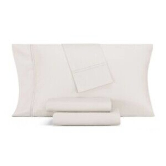 AQ Textiles Legacy Double Hem 1000 TC Cotton Blend 4-Pc. Sheet Set QUEEN Silver - Picture 1 of 2